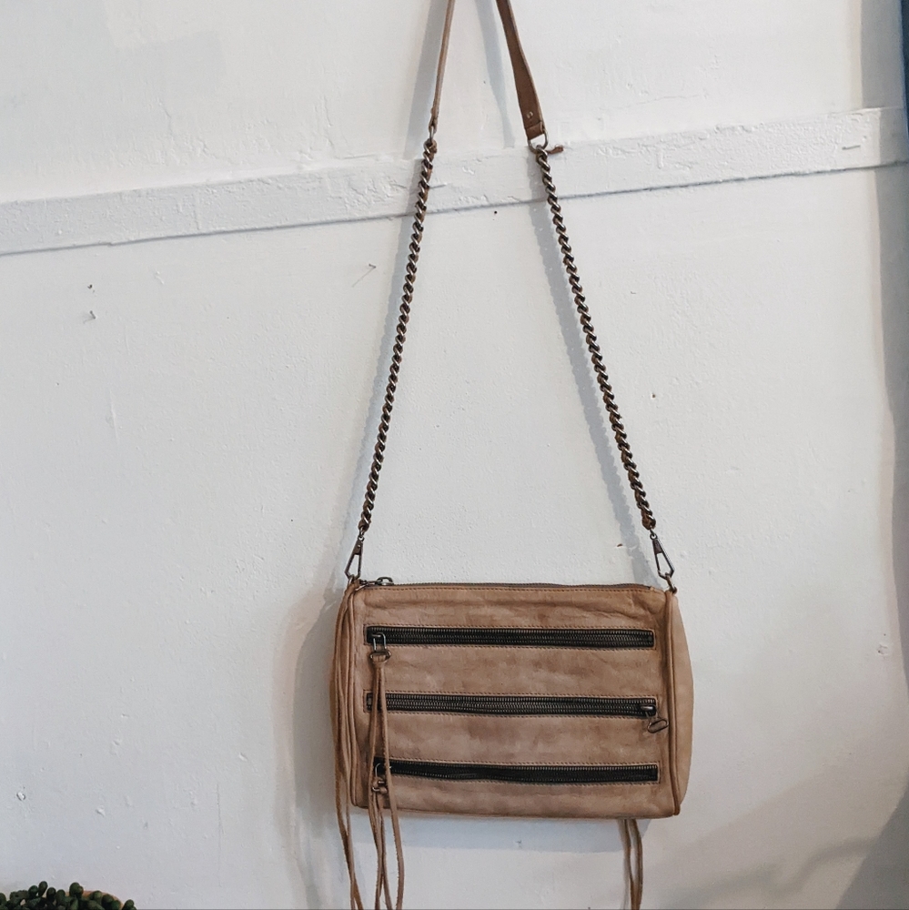 Rebecca Minkoff Blush Tan Suede Crossbody